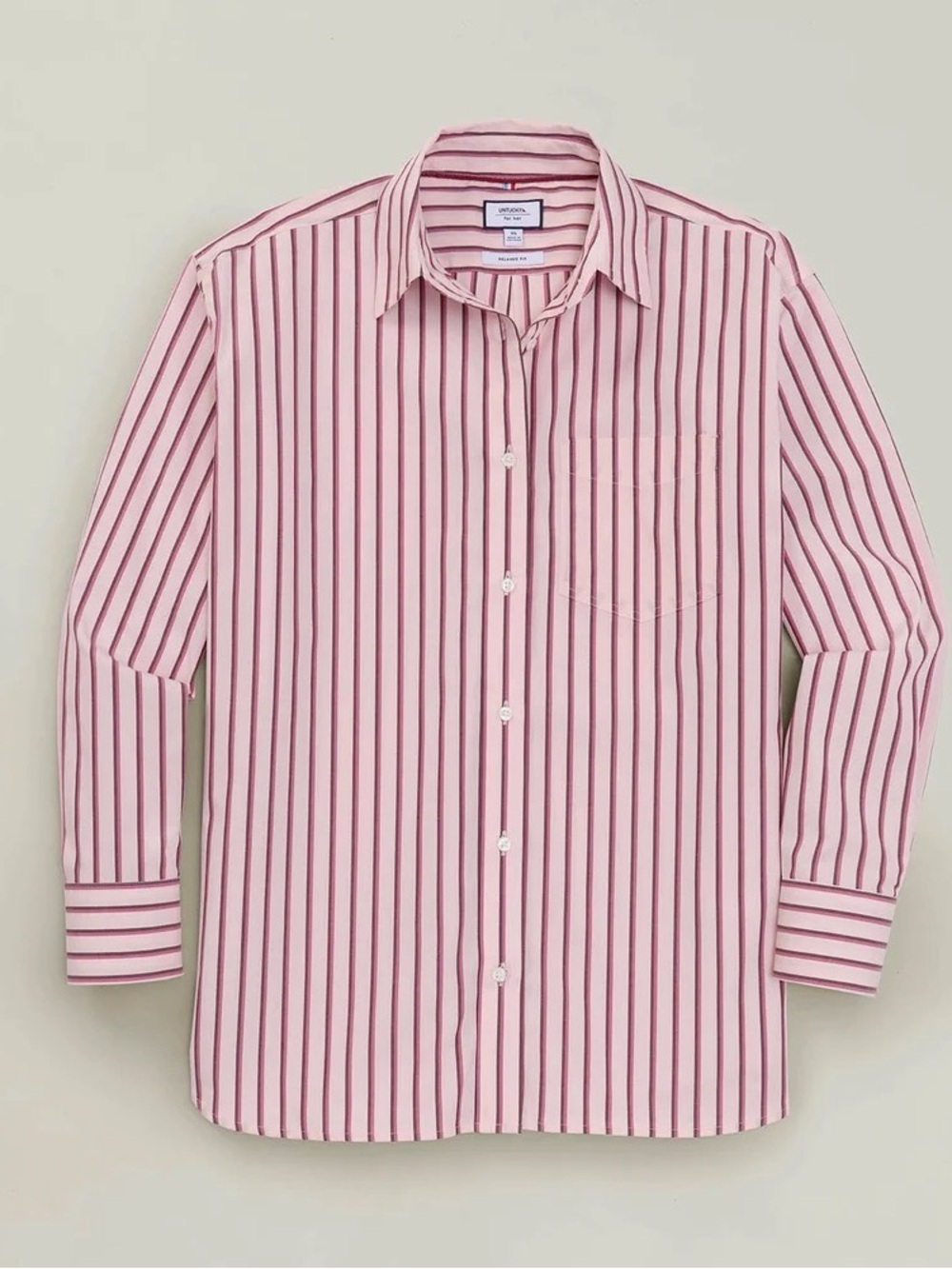 UNTUCKit women’s Melanie Pink Stripe Button-Down Shirt